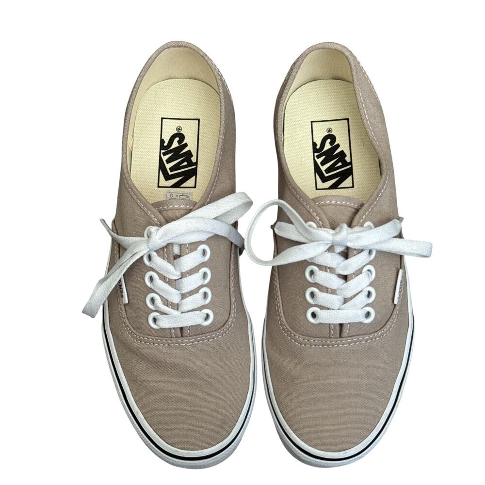 Authentic Classic Vans Tan Lace Up Sneakers with White Laces